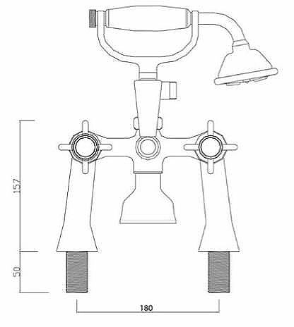 Additional image for Bath Shower Mixer Tap With Kit (Gold).