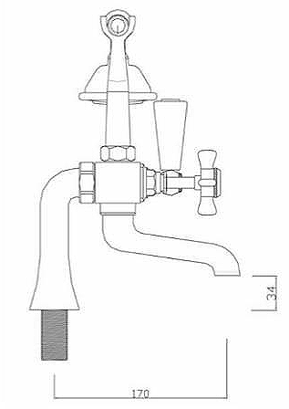 Additional image for Bath Shower Mixer Tap With Kit (Gold).