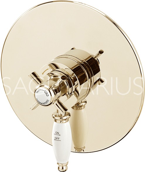 Additional image for Churchmans Shower Valve With Arm & 130mm Head (Gold).