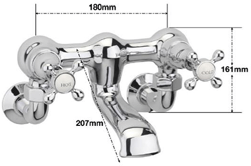 Additional image for Deluxe Wall Mounted Bath Filler Tap (Chrome).