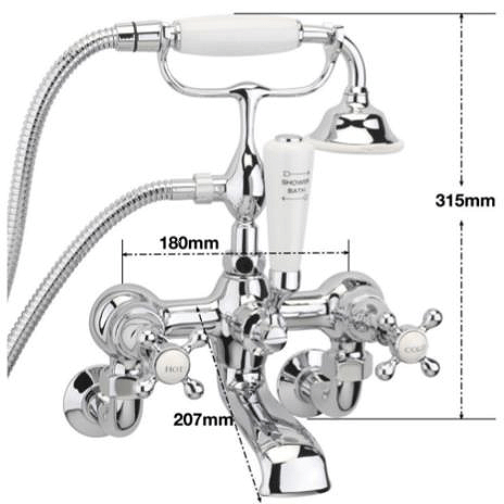 Additional image for Deluxe Wall Mounted BSM Tap (Chrome).