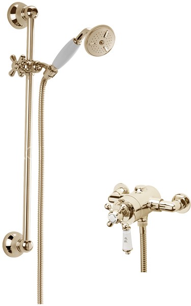 Additional image for Kensington Exposed Shower Valve With Slide Rail Kit (Gold).