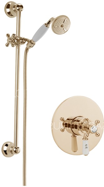 Additional image for Kensington Concealed Shower Valve With Slide Rail Kit (Gold).