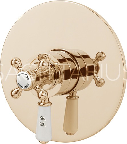 Additional image for Kensington Shower Valve With Arm & 130mm Head (Gold).