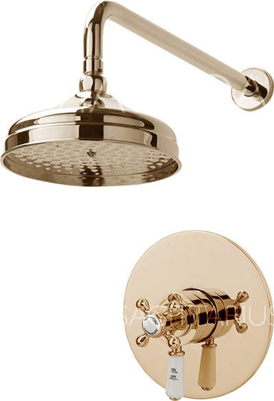 Additional image for Kensington Shower Valve With Arm & 200mm Head (Gold).