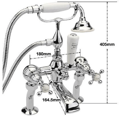Additional image for Mono Basin & Bath Shower Mixer Taps Pack (Chrome).
