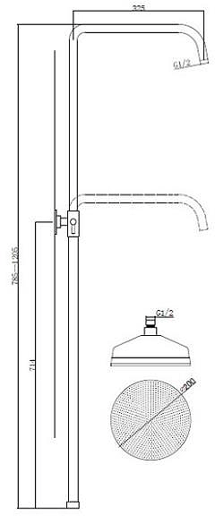 Additional image for Rigid Riser With 130mm Apron Head (Chrome).