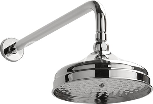Additional image for York Traditional Shower Head With Arm (200mm, Chrome).