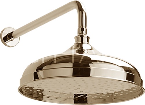 Additional image for Richmond Traditional Shower Head With Arm (300mm, Gold).