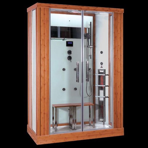 Hydra SR-ADS263 Rectangular Steam Shower & Sauna Cubicle (Bamboo ...