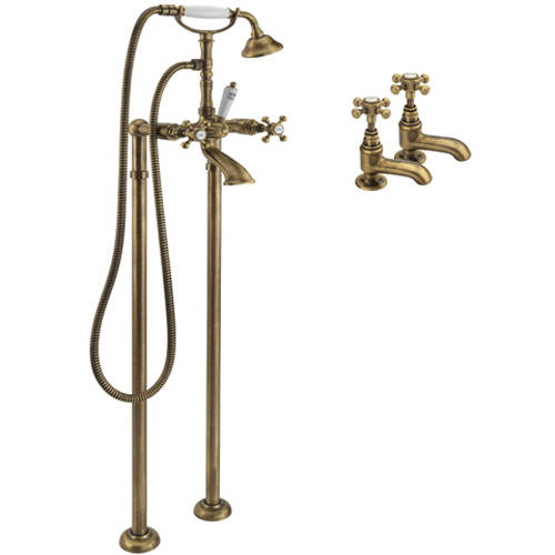 Additional image for Basin & Floor Standing Bath Shower Mixer Tap (Bronze).