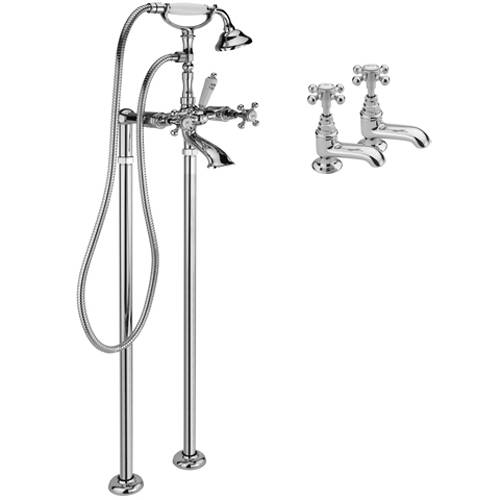 Additional image for Basin & Floor Standing Bath Shower Mixer Tap (Chrome).