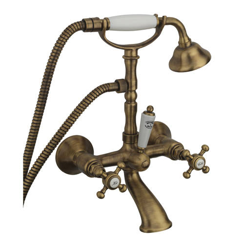 Additional image for Wall Mounted Bath Shower Mixer Tap & Kit (Bronze).