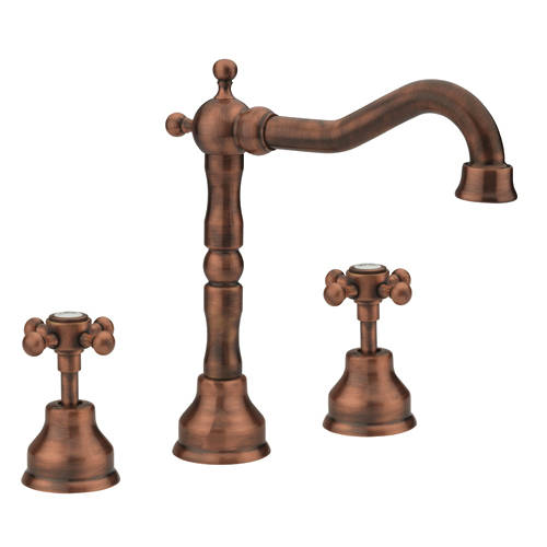 Additional image for 3 Hole Basin Mixer Tap & Waste (Copper).