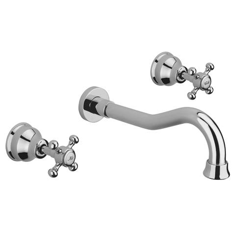 Additional image for 3 Hole Wall Mounted Basin Tap & Waste (Chrome).