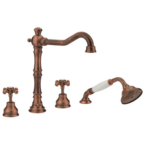 Additional image for 4 Hole Bath Shower Mixer Tap & Kit (Copper).