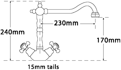 Additional image for French Classic Kitchen Tap (Chrome).