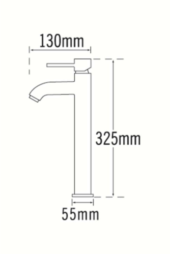 Additional image for Extended Basin Mixer Tap (Matt Black).