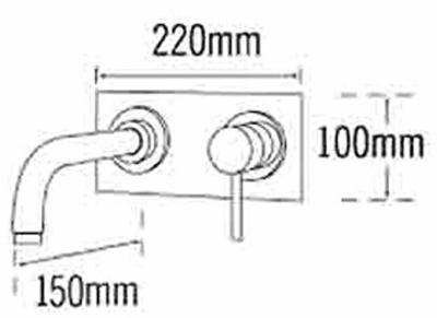 Additional image for Wall Mounted Basin Mixer Tap (150mm Spout, Matt Black).