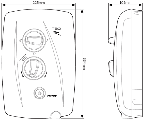 Additional image for T80Z Fast Fit Electric Shower, 10.5kW (White & Chrome).