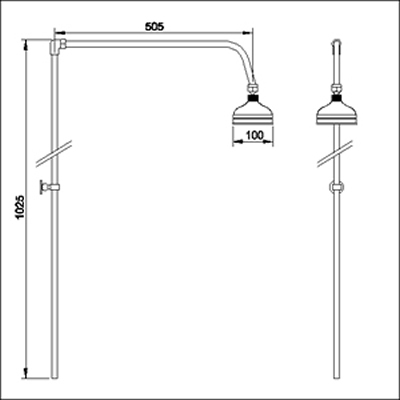 Additional image for Traditional Exposed Thermostatic Shower Valve & Riser Kit.