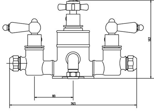 Additional image for Triple Exposed Thermostatic Shower Valve (Chrome).