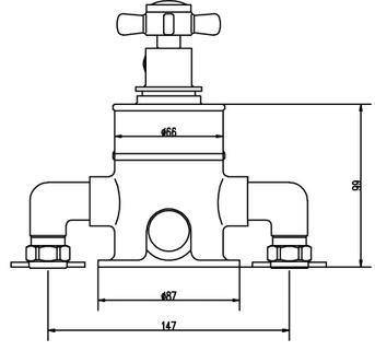 Additional image for Triple Exposed Thermostatic Shower Valve (Chrome).