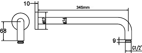 Additional image for Square Shower Head With Arm 200x200mm.