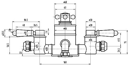 Additional image for Triple Thermostatic Shower Valve & Rigid Riser Set.