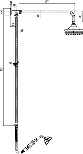 Additional image for Triple Thermostatic Shower Valve & Rigid Riser Set.