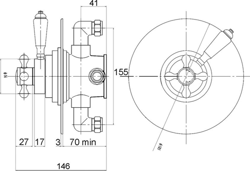 Additional image for Dual Thermostatic Shower Valve (1 Way).