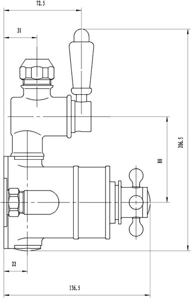 Additional image for Dual exposed thermostatic shower valve.