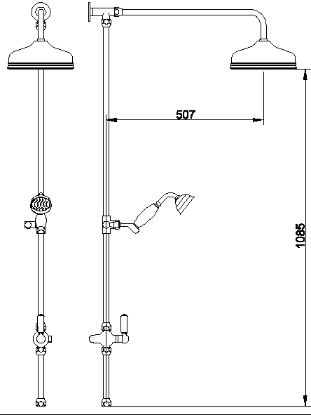 Additional image for Twin Thermostatic Shower Valve & Rigid Riser Kit.