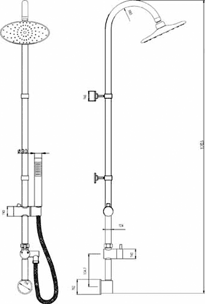 Additional image for Destiny Rigid Riser Set With Concealed Water Feed (inlet).