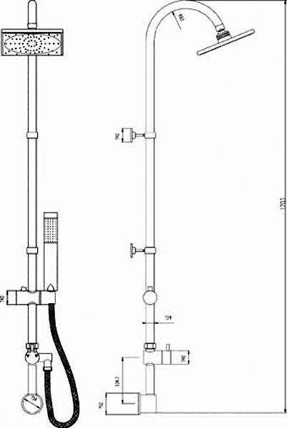 Additional image for Worth Rigid Riser Set With Concealed Water Feed (inlet).