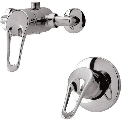 Additional image for Manual single lever shower valve, concealed or exposed.