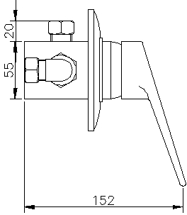 Additional image for Manual single lever shower valve, concealed or exposed.