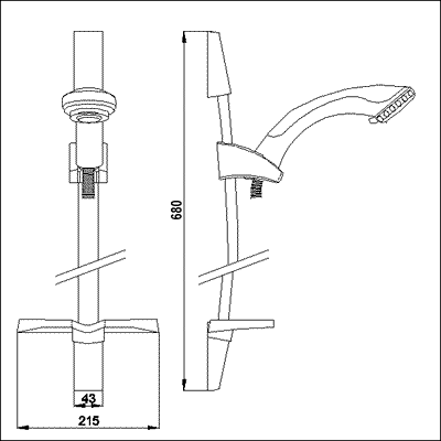 Additional image for Luxury curved slide rail kit with multi function handset