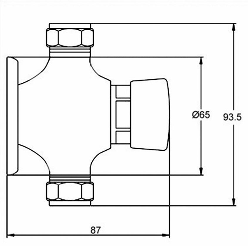 Additional image for Exposed Non-Concussive Shower Valve (Chrome).