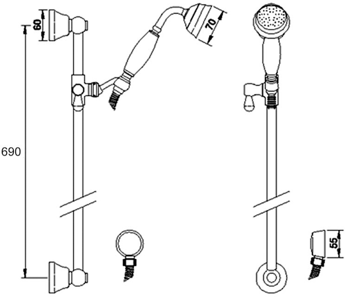 Additional image for Traditional Slider Rail Kit (Chrome & Black).