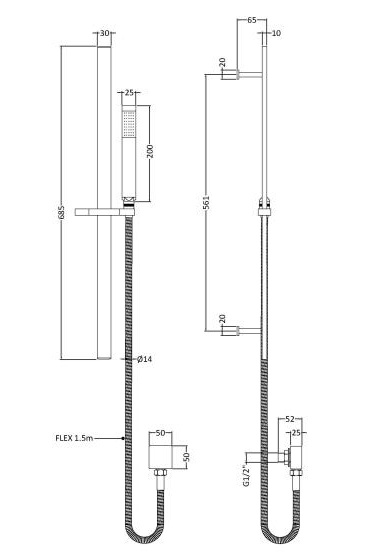 Additional image for Slide Rail Kit With Wall Outlet & Handset (Black).