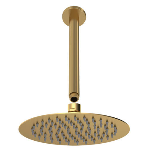 Additional image for Round Shower Head & Ceiling Mounting Arm (Br Brass).