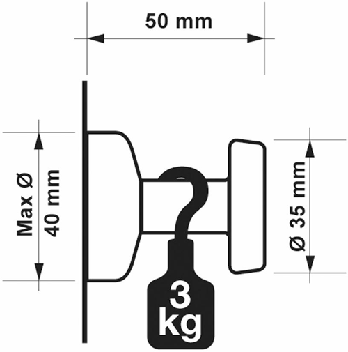 Additional image for Magnetic Robe Hook.