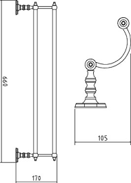 Additional image for Toilet Roll Holder & Towel Rail Pack (Chrome).