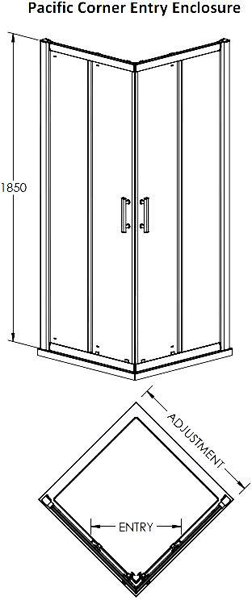 Additional image for Corner Shower Entry Enclosure (760x760mm).