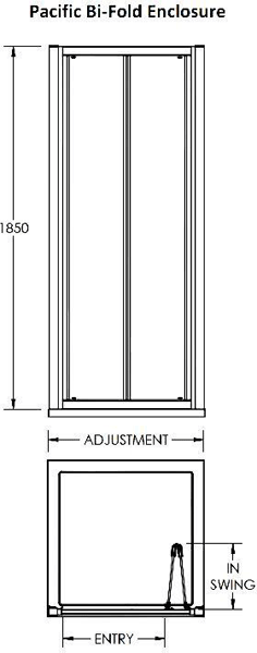 Additional image for Shower Enclosure With Bi-Fold Door (1000x1000mm).