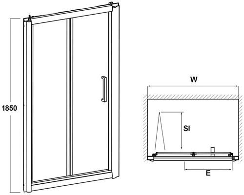 Additional image for Bi-Fold Shower Door (1100mm).