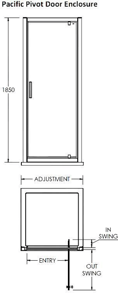 Additional image for Pivot Shower Door (760mm).