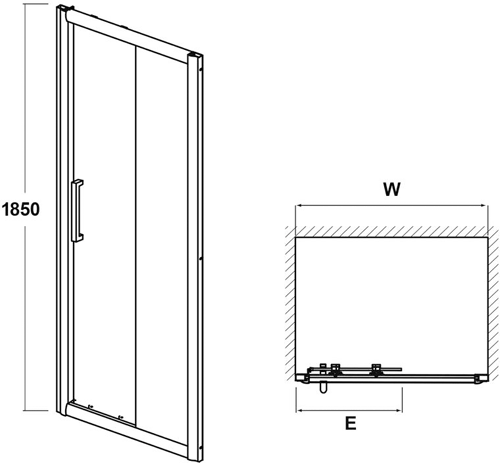 Additional image for Sliding Shower Door (1100mm).