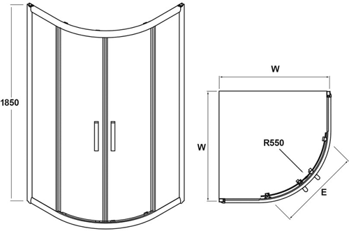 Additional image for Quadrant Shower Enclosure (800mm).